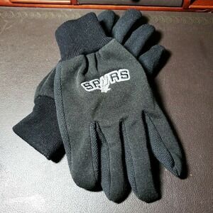Men's San Antonio Spurs Warm Black Cold-Weather Winter Gloves‎ Size L
